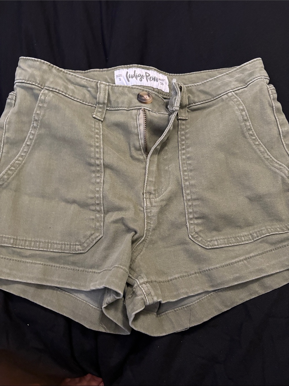 Indigo Rein Olive Green Utility Shorts